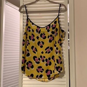 Yellow black and purple cheetah top